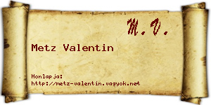 Metz Valentin névjegykártya